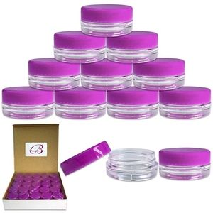 50 Pcs Beauticom 3G/3ML Round Clear Jars Containers